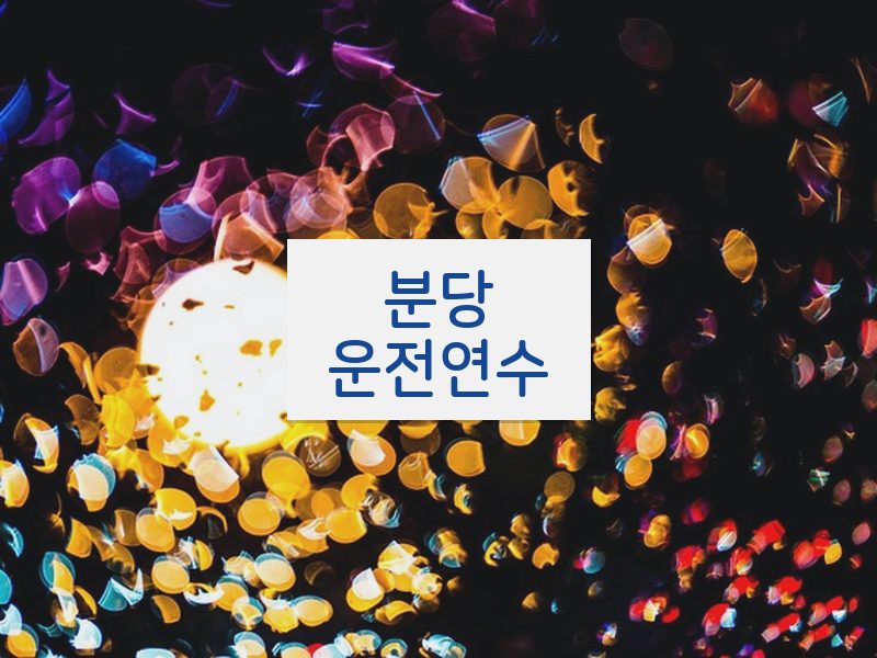 분당운전연수 후기