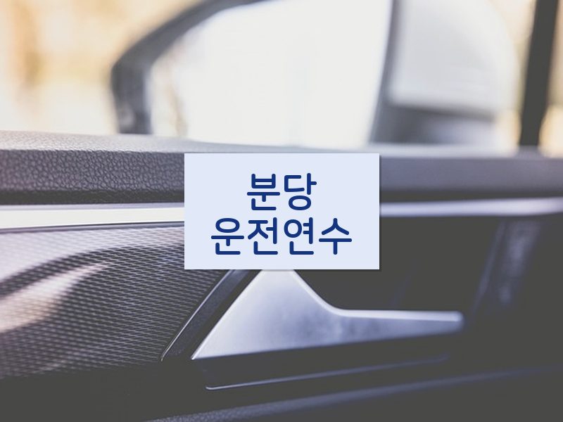 분당운전연수 후기