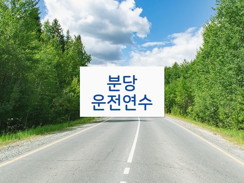 분당운전연수 후기