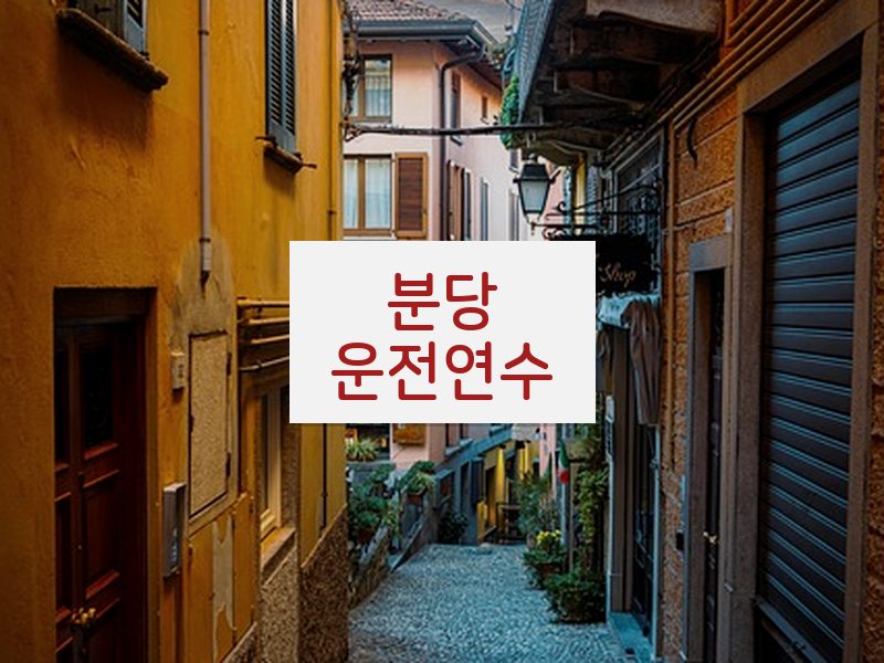 분당운전연수 후기