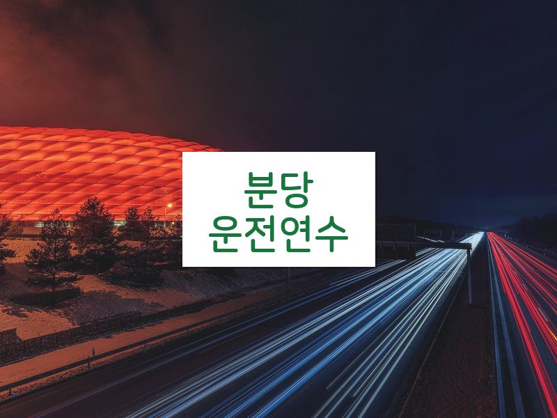 분당운전연수 후기