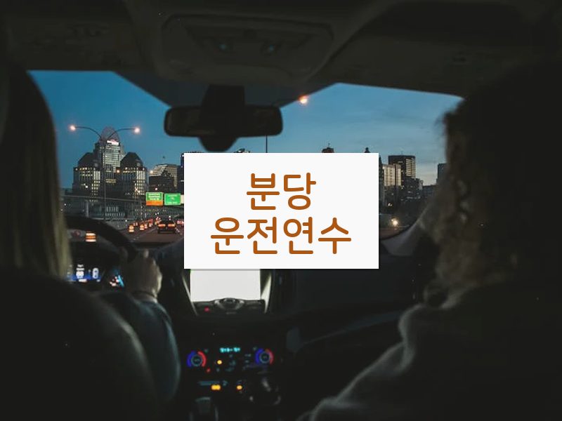 분당운전연수 후기