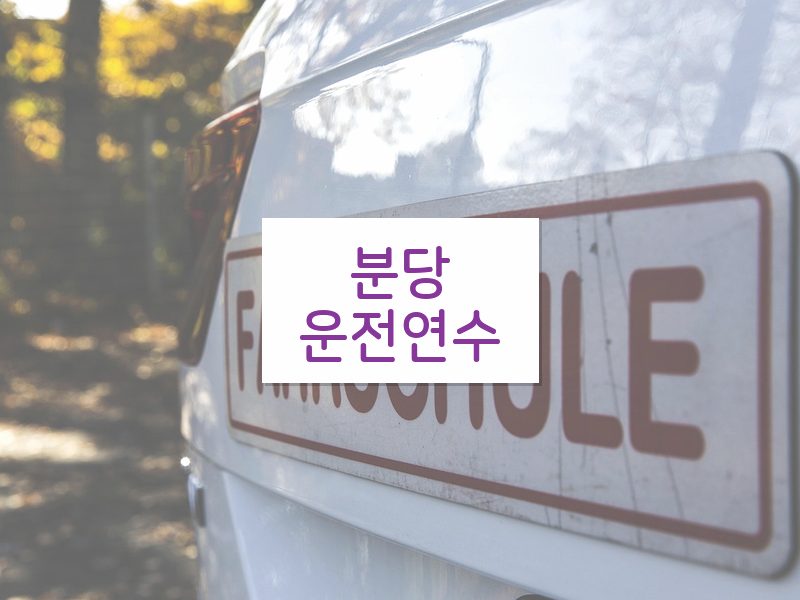 분당운전연수 후기