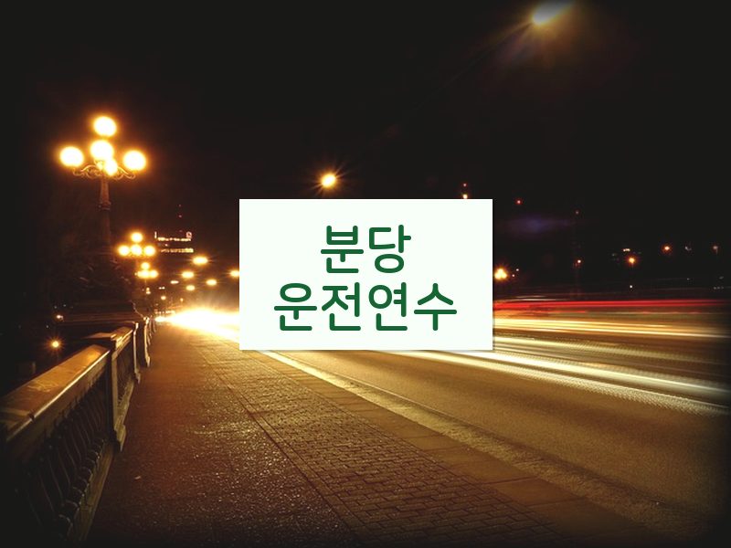 분당운전연수 후기