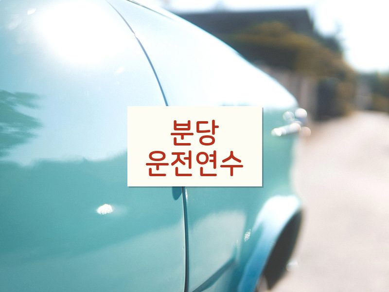 분당운전연수 후기