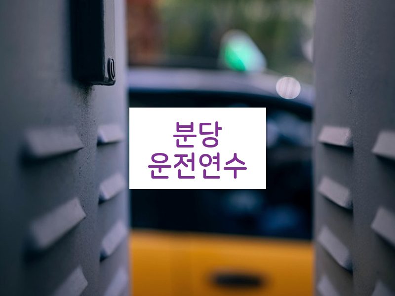 분당운전연수 후기