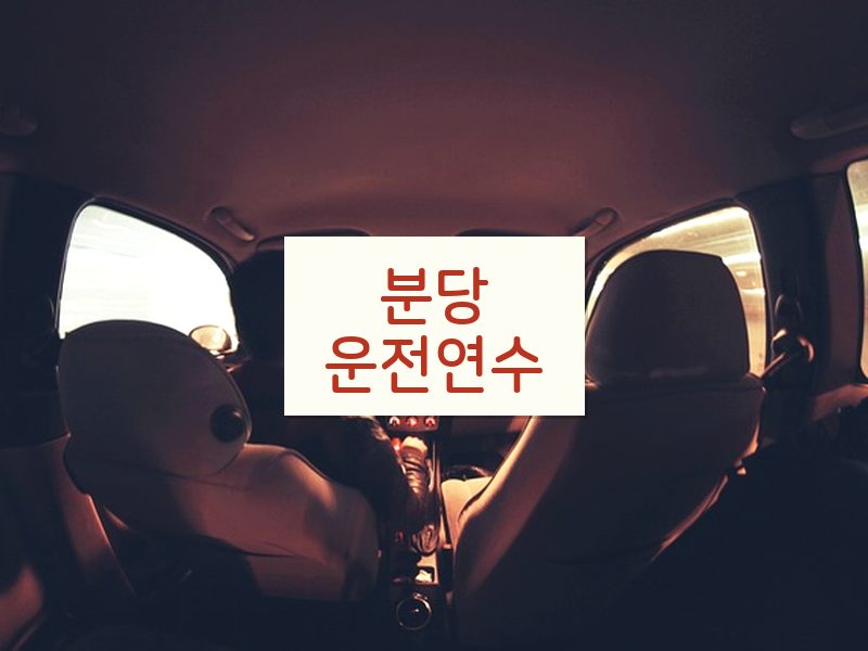 분당운전연수 후기