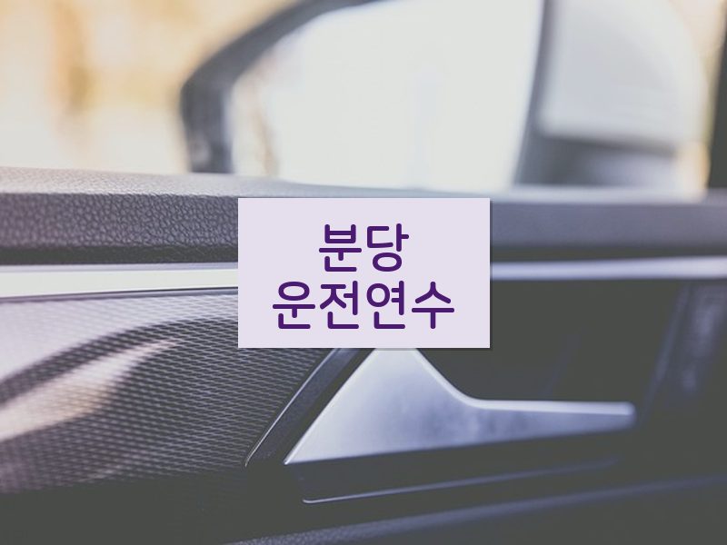 분당운전연수 후기