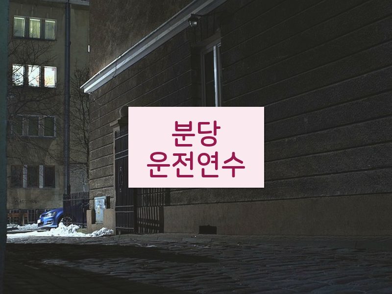 분당운전연수 후기
