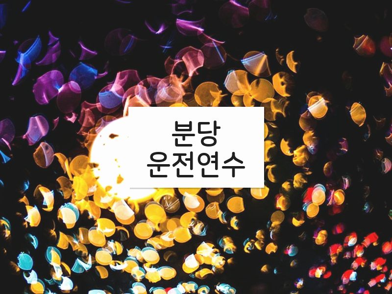 분당운전연수 후기