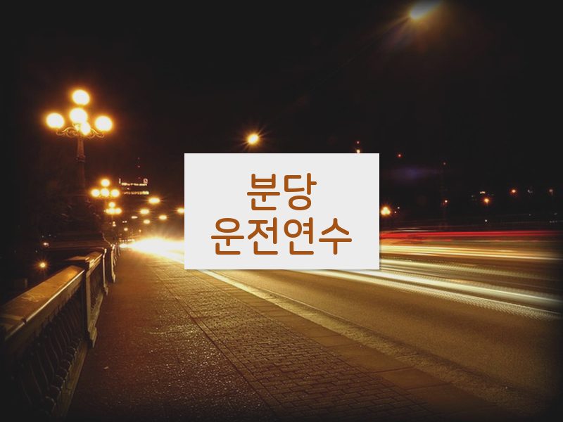 분당운전연수 후기