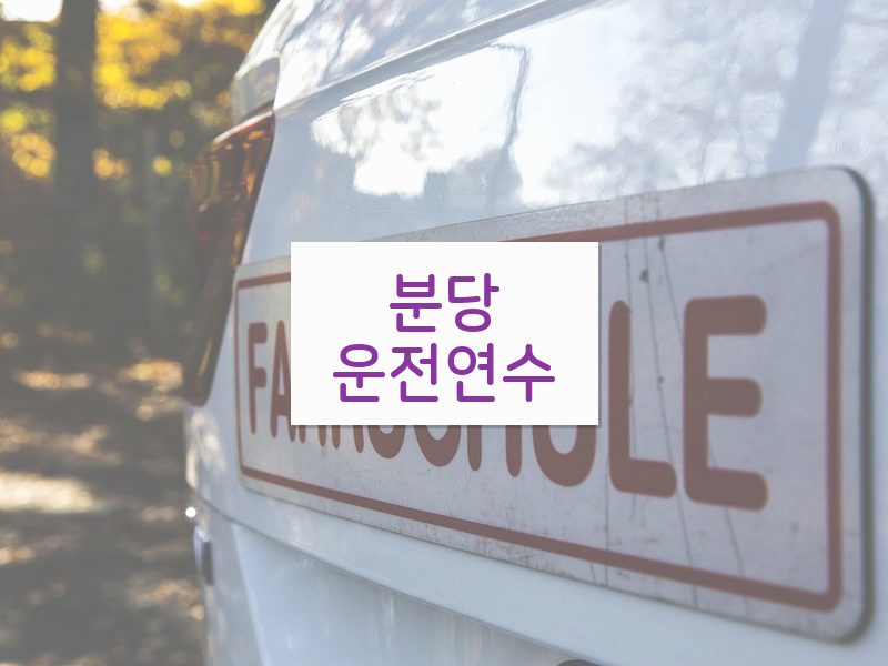 분당운전연수 후기