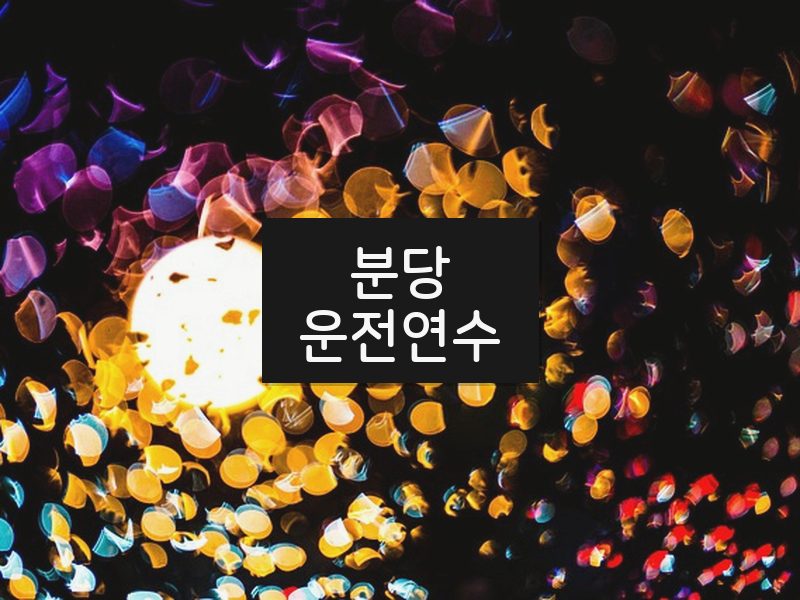 분당운전연수 후기