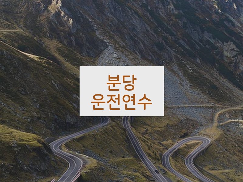 분당운전연수 후기