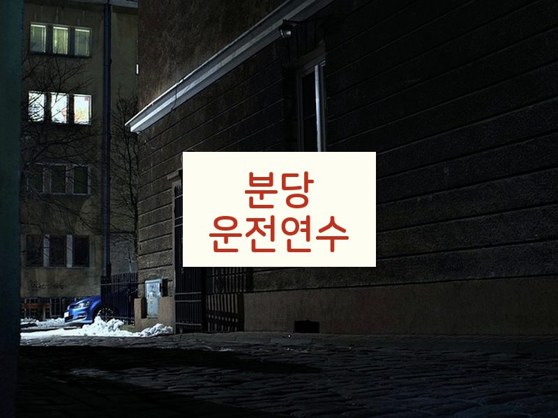 분당운전연수 후기