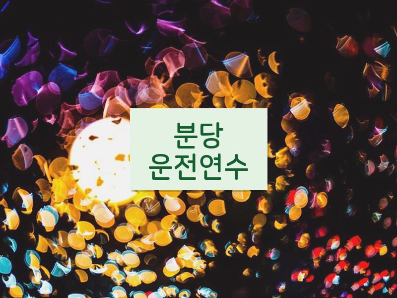 분당운전연수 후기