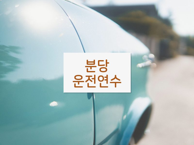 분당운전연수 후기