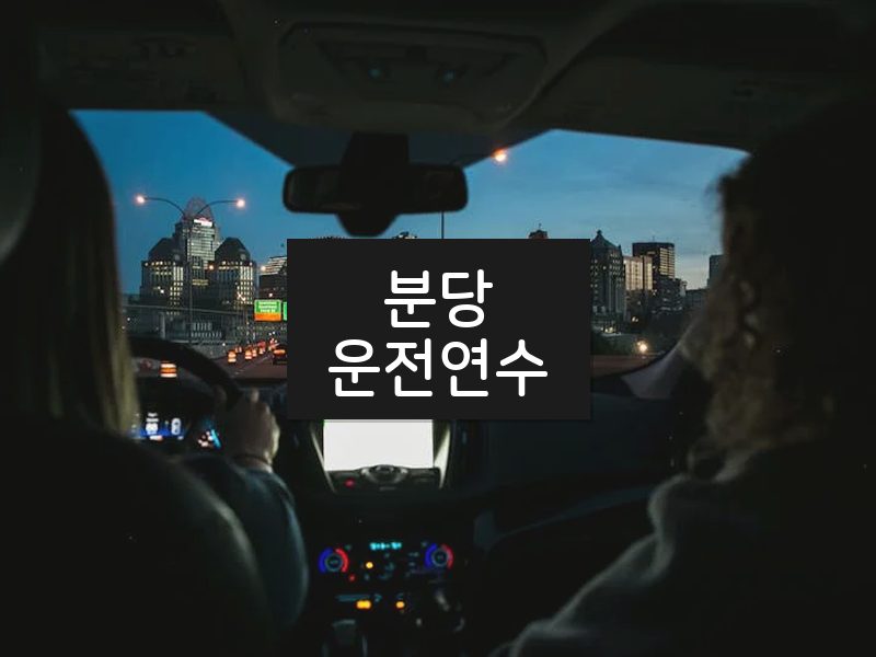 분당운전연수 후기