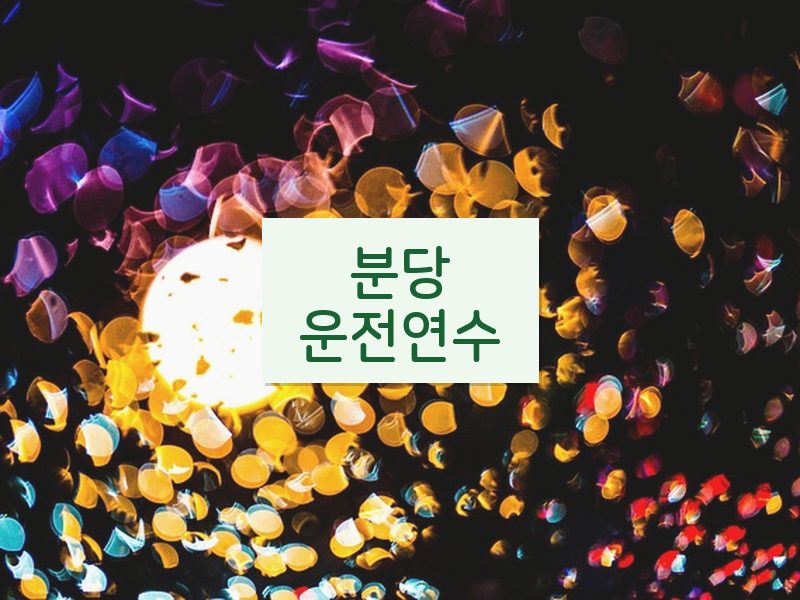 분당운전연수 후기