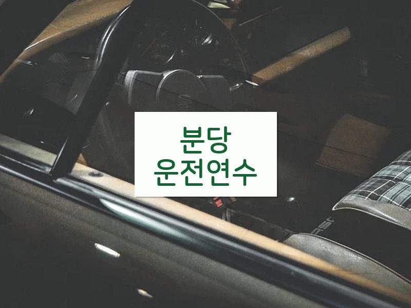 분당운전연수 후기