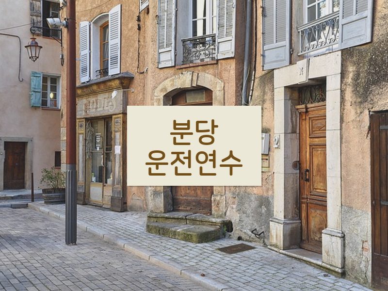 분당운전연수 후기