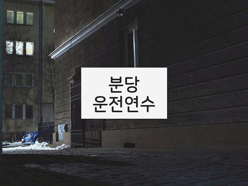 분당운전연수 후기
