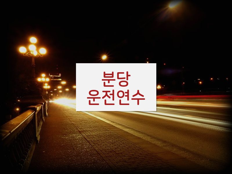 분당운전연수 후기