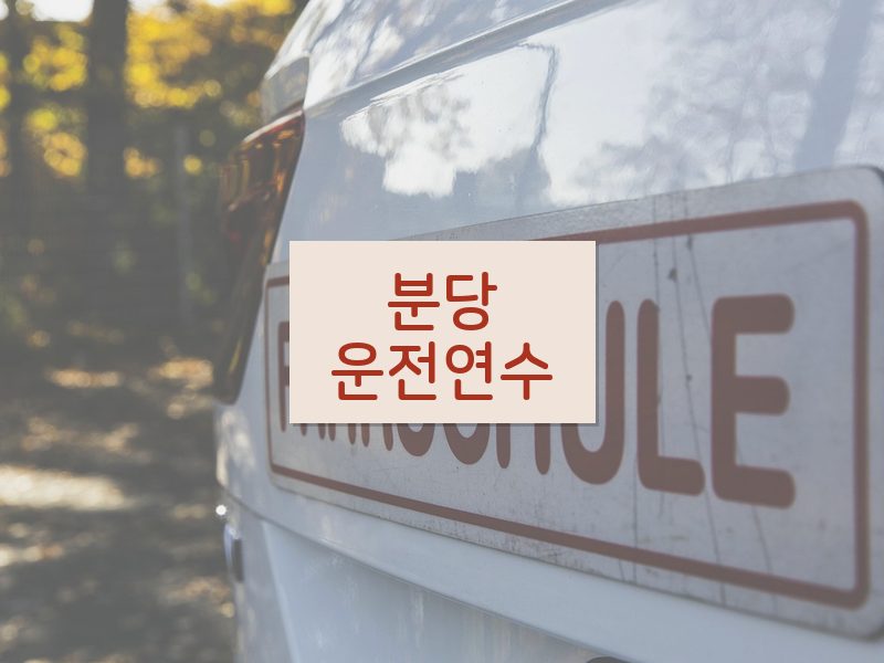 분당운전연수 후기