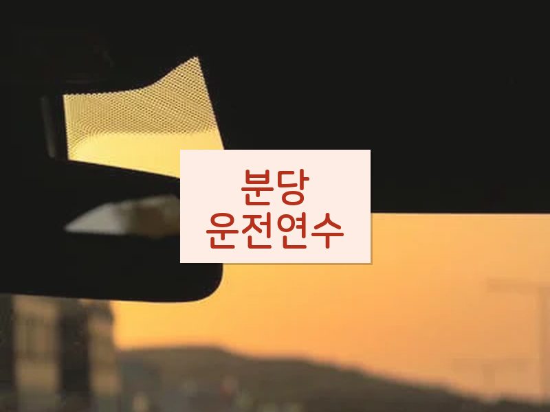 분당운전연수 후기