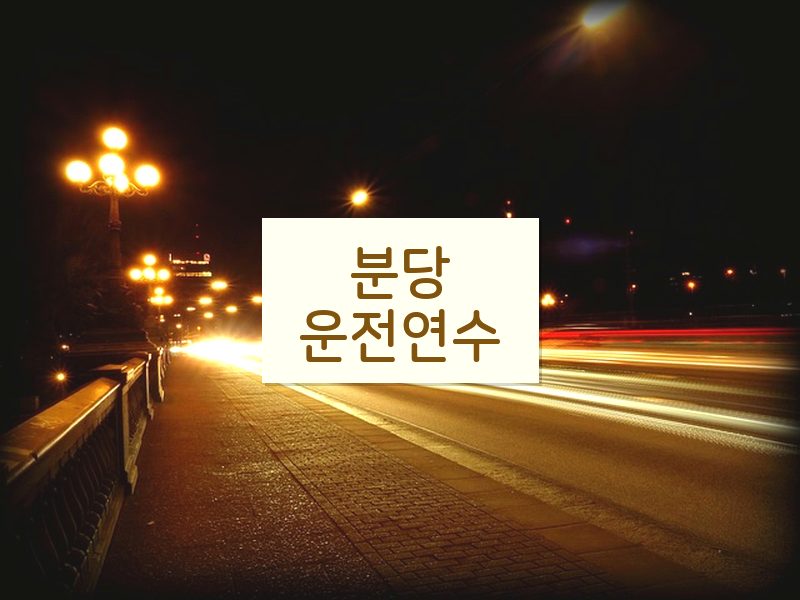 분당운전연수 후기