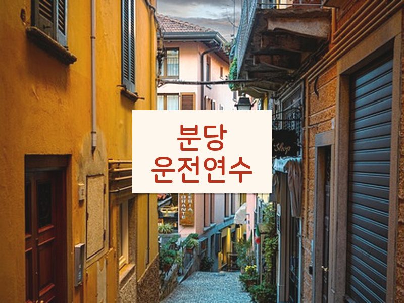 분당운전연수 후기
