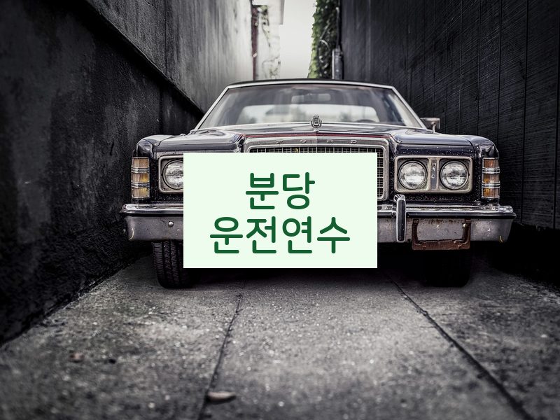 분당운전연수 후기