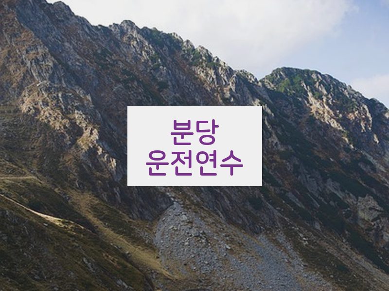 분당운전연수 후기