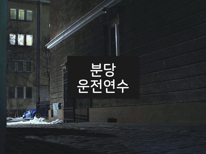 분당운전연수 후기