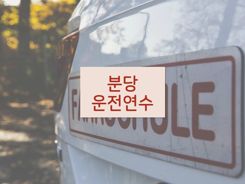 분당운전연수 후기