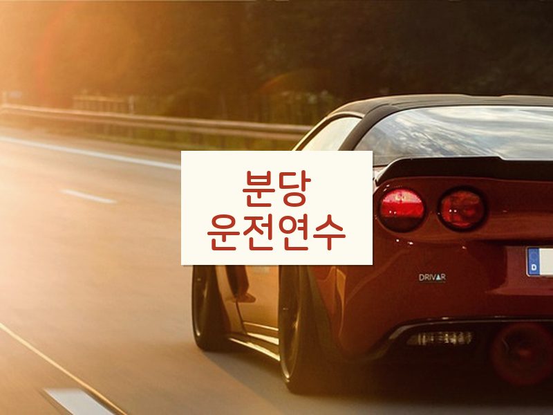 분당운전연수 후기