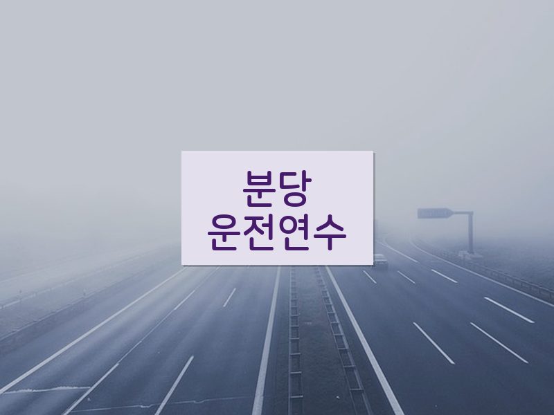분당운전연수 후기