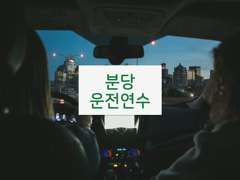 분당운전연수 후기