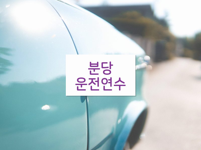 분당운전연수 후기