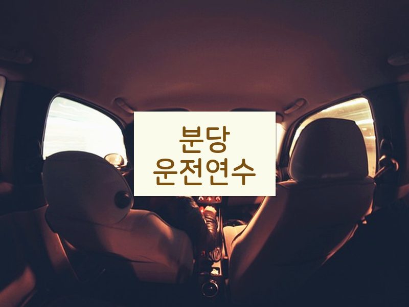 분당운전연수 후기