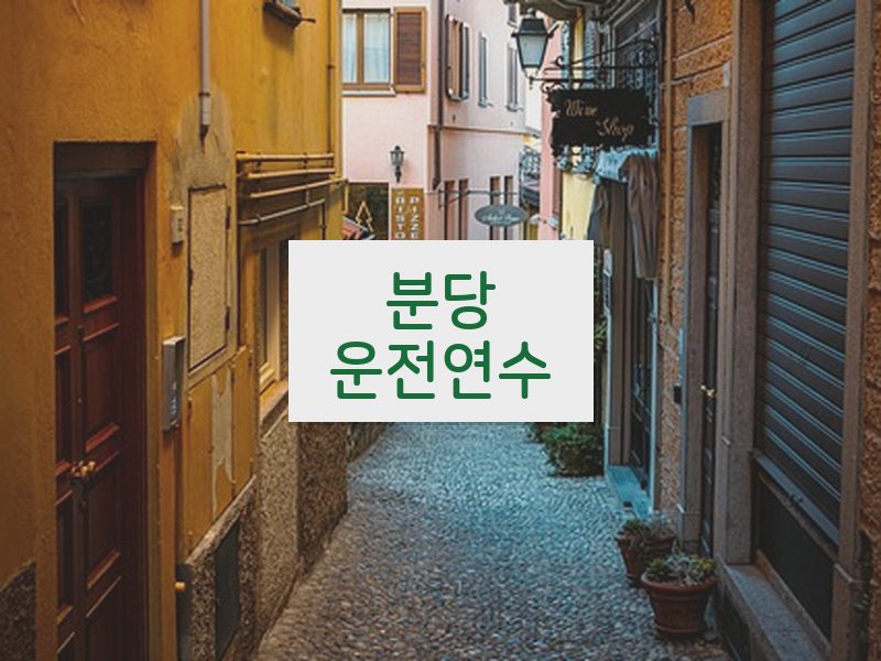 분당운전연수 후기