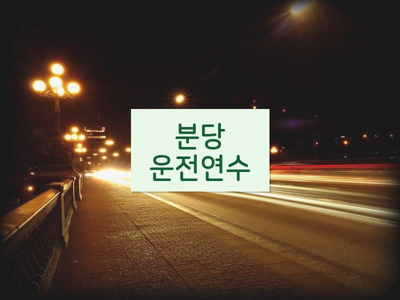 분당운전연수 후기
