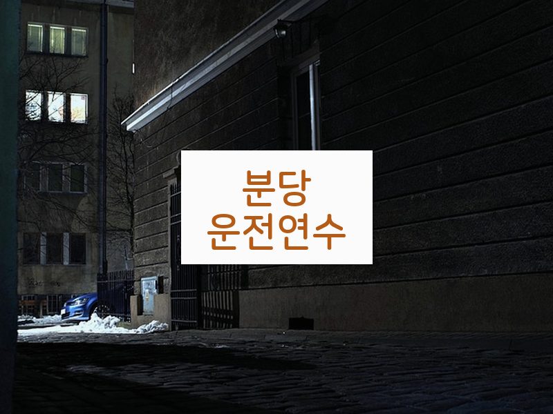분당운전연수 후기