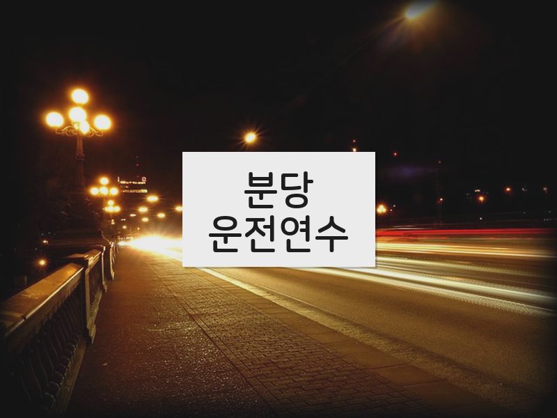 분당운전연수 후기