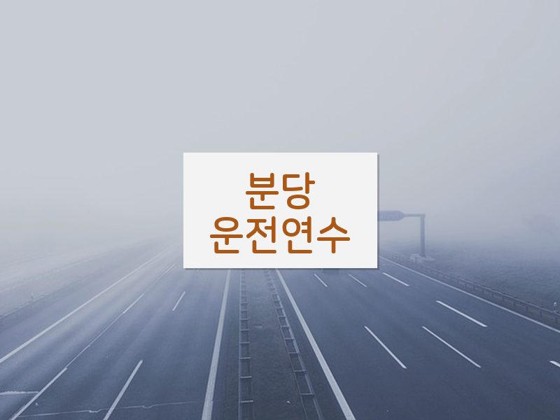 분당운전연수 후기