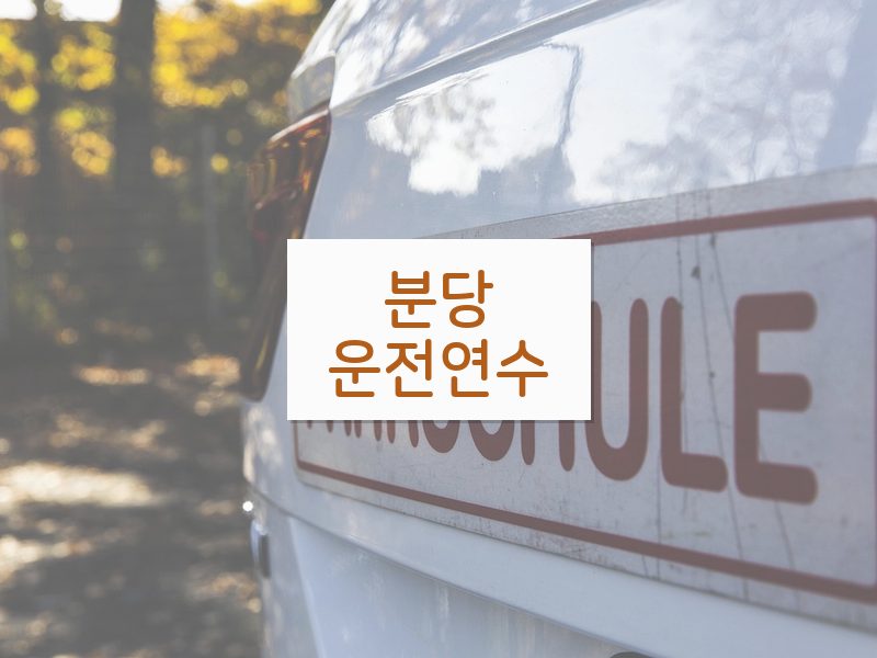 분당운전연수 후기