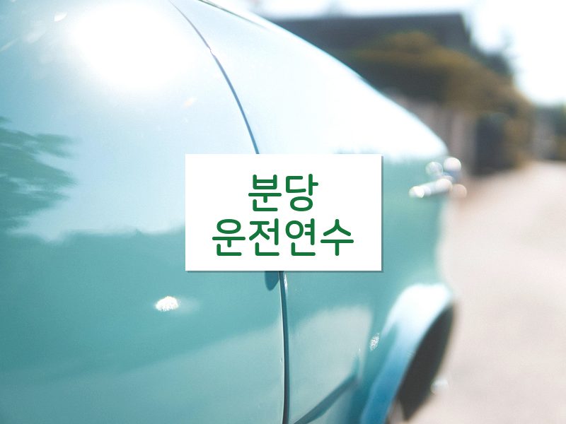 분당운전연수 후기