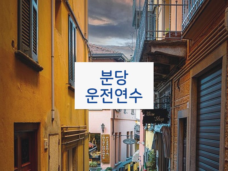 분당운전연수 후기