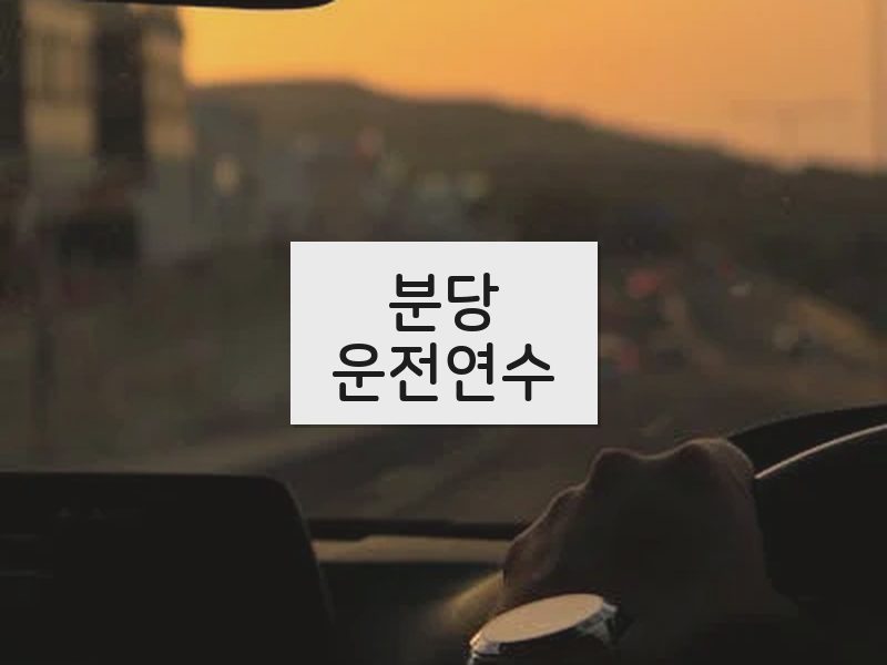분당운전연수 후기