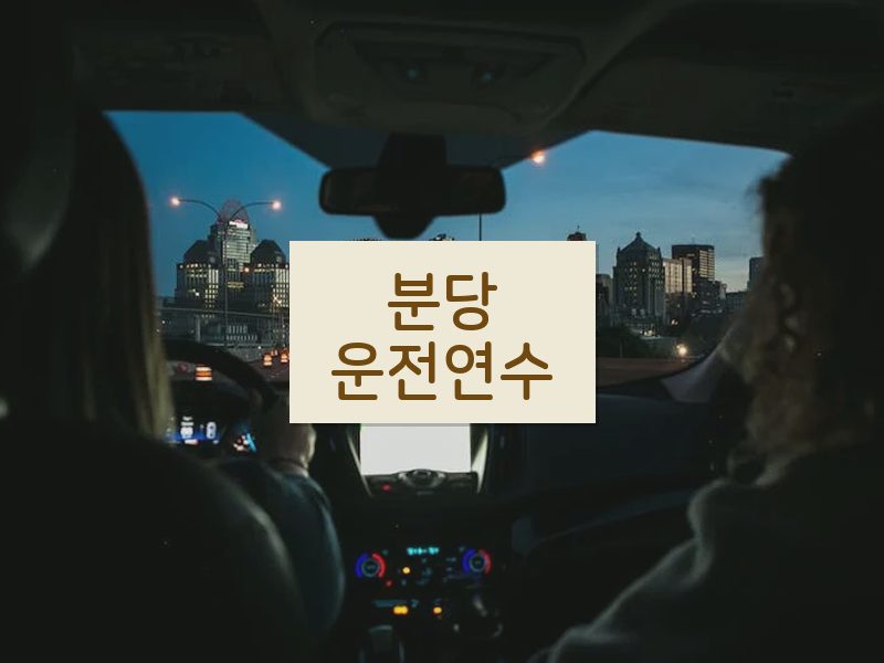 분당운전연수 후기